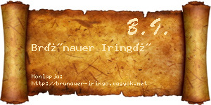Brünauer Iringó névjegykártya